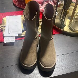 UGG Women's Brown Suede Heeled Boots